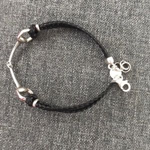 GUCCI HORSEBIT BRACELET SILVER AND LEATHER